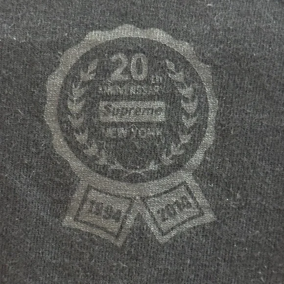 Supreme Men's Black Bogo 2014 20th Anniversary Box Logo‎ T-shirt Size Medium